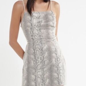 UO Beige Snakeskin Mini Dress